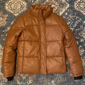 Andrew Marc - Alexa Faux Leather Puffer Jacket